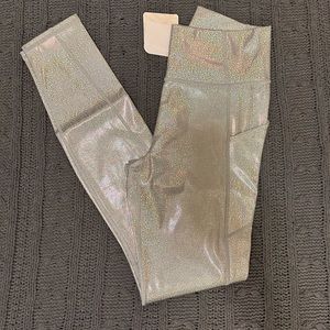 Fabletics High Waisted Leggings - Glitter Hologram - NWT